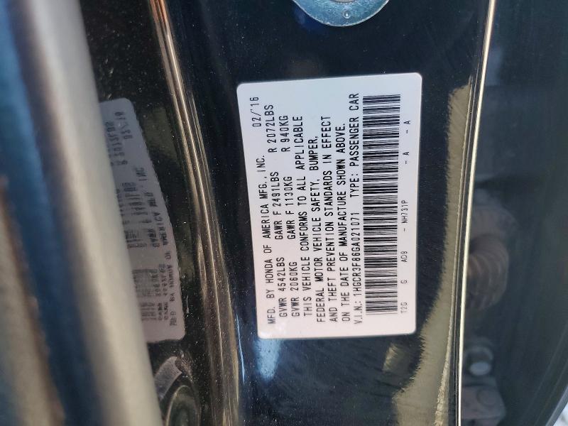 49028466 :رقم المزاد ، 1HGCR3F86GA021071 vin ، 2016 Honda Accord مزاد بيع