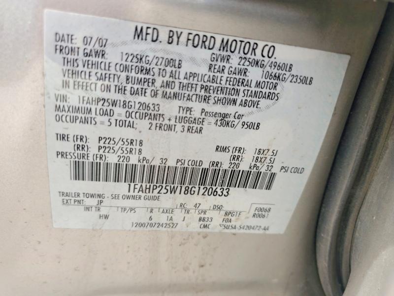 Продаж на аукціоні авто 2008 Ford Taurus, vin: 1FAHP25W18G120633, номер лоту: 51307116
