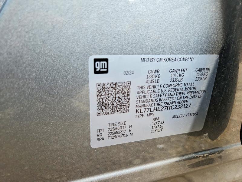 Aukcja sprzedaży 2024 Chevrolet Trax, vin: KL77LHE27RC238127, numer aukcji: 50266296