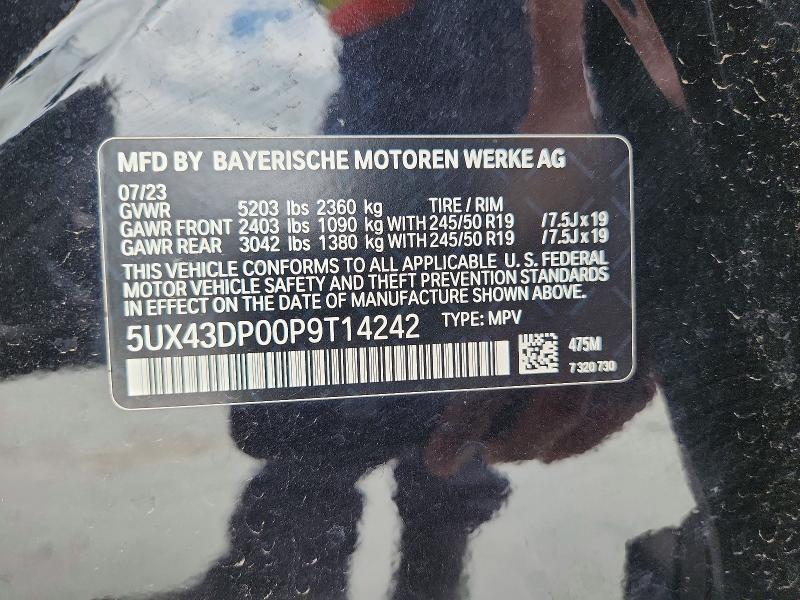 48167206 :رقم المزاد ، 5UX43DP00P9T14242 vin ، 2023 Bmw X3 مزاد بيع