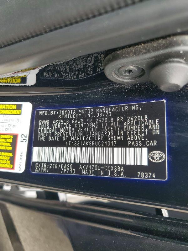 Aukcja sprzedaży 2024 Toyota Camry Hybrid, vin: 4T1S31AK9RU621017, numer aukcji: 49619746