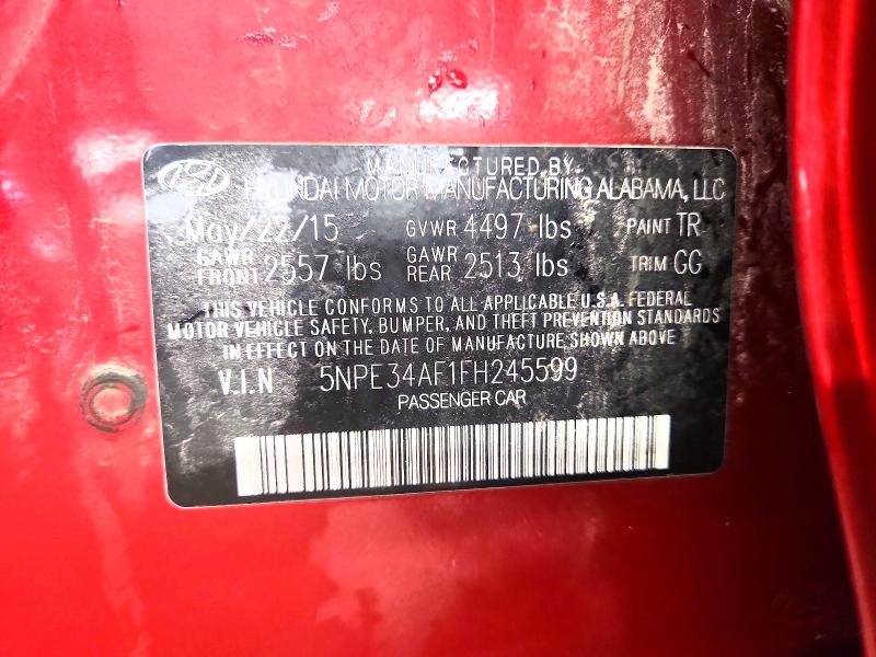 2015 Hyundai Sonata მანქანა იყიდება აუქციონზე, vin: 5NPE34AF1FH245599, აუქციონის ნომერი: 51466136