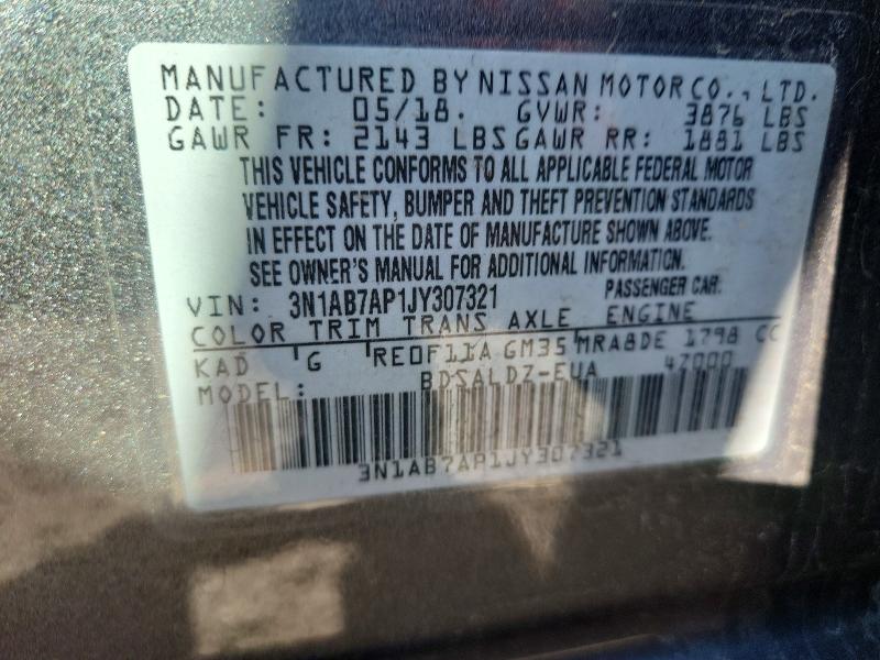 Aukcja sprzedaży 2018 Nissan Sentra, vin: 3N1AB7AP1JY307321, numer aukcji: 49435786
