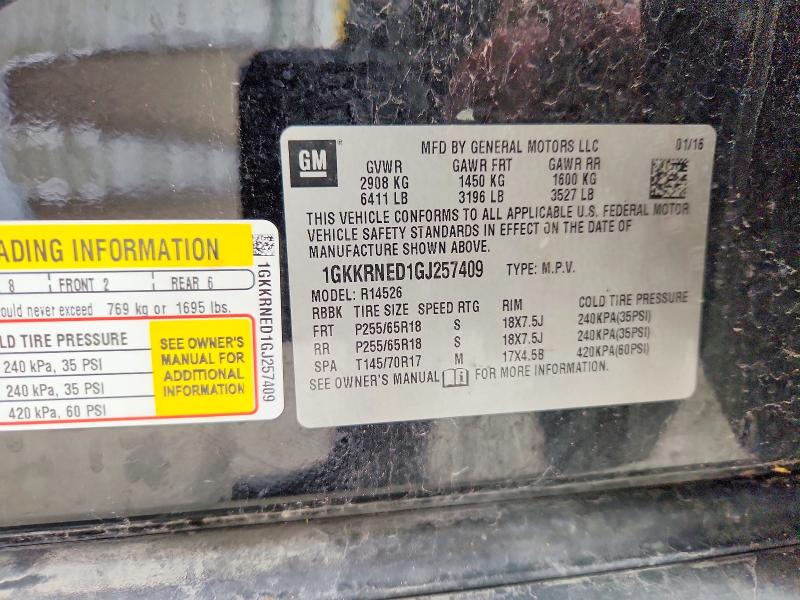 2016 Gmc Acadia მანქანა იყიდება აუქციონზე, vin: 1GKKRNED1GJ257409, აუქციონის ნომერი: 48642726