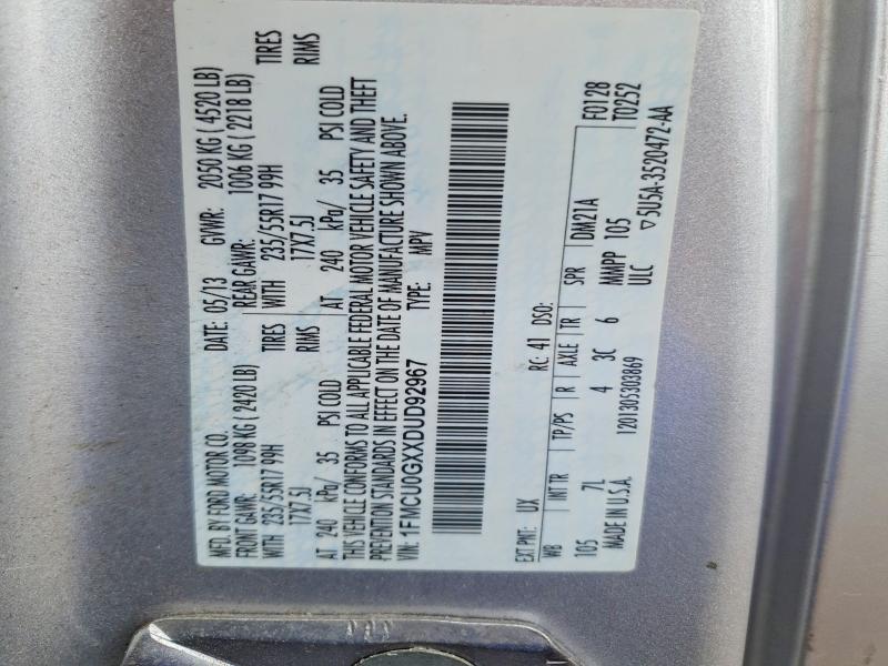 Aukcja sprzedaży 2013 Ford Escape, vin: 1FMCU0GXXDUD92967, numer aukcji: 51598626