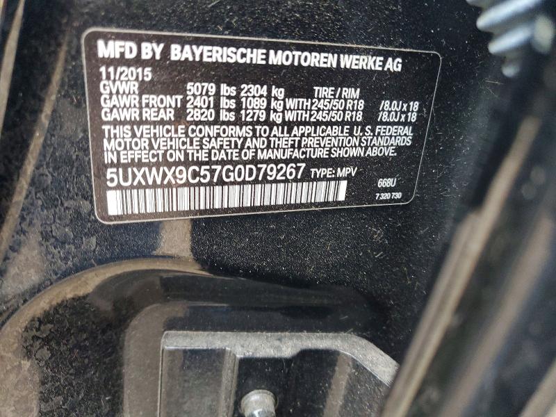 Aukcja sprzedaży 2016 Bmw X3, vin: 5UXWX9C57G0D79267, numer aukcji: 48327796