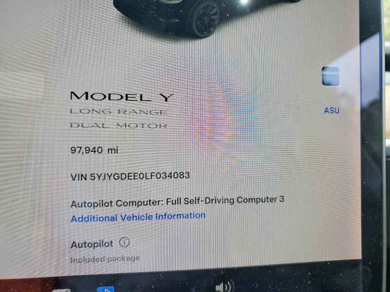 2020 Tesla Model Y მანქანა იყიდება აუქციონზე, vin: 5YJYGDEE0LF034083, აუქციონის ნომერი: 48653626