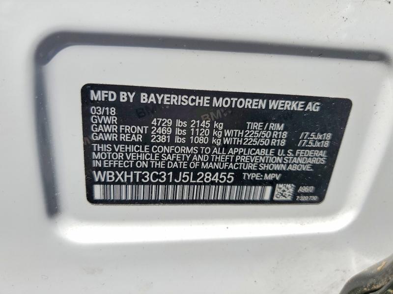 Aukcja sprzedaży 2018 Bmw X1, vin: WBXHT3C31J5L28455, numer aukcji: 49984866