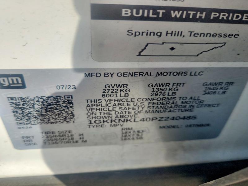 Aukcja sprzedaży 2023 Gmc Acadia, vin: 1GKKNKL40PZ240485, numer aukcji: 49024636