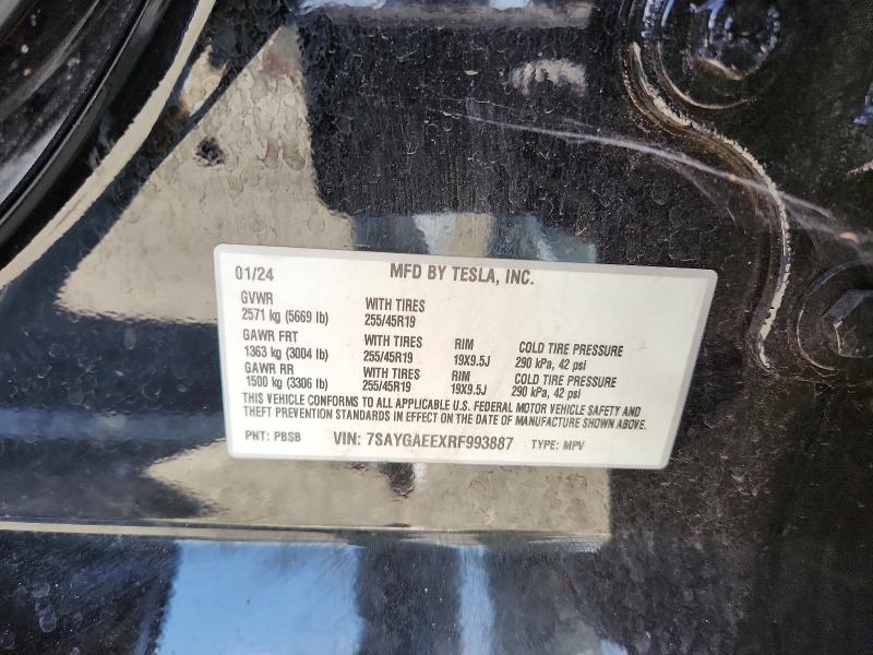 Продажа на аукционе авто 2024 Tesla Model Y, vin: 7SAYGAEEXRF993887, номер лота: 49164936