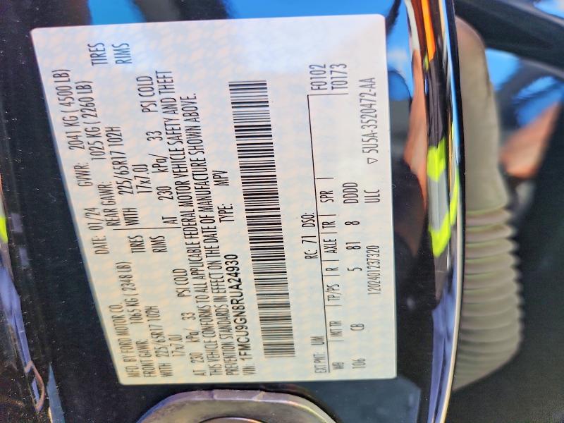 50943986 :رقم المزاد ، 1FMCU9GN8RUA24930 vin ، 2024 Ford Escape مزاد بيع