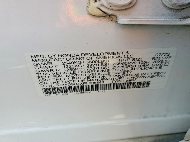 Продажа на аукционе авто 2023 Acura Mdx, vin: 5J8YD9H4XPL005848, номер лота: 49957186