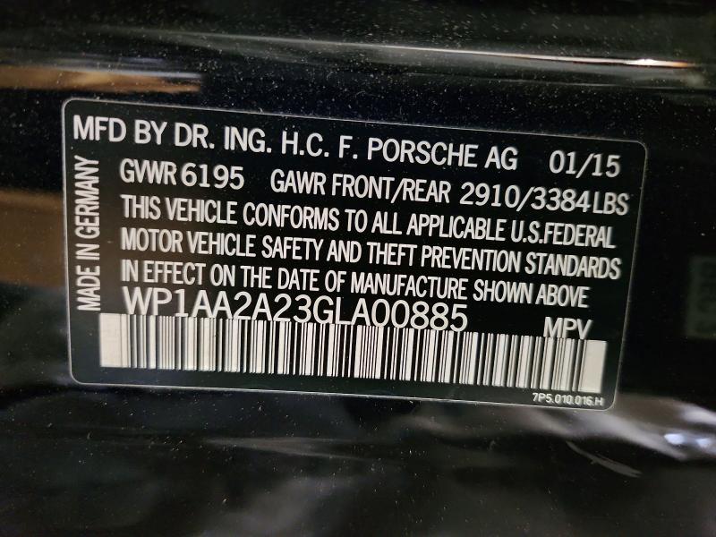 Aukcja sprzedaży 2016 Porsche Cayenne, vin: WP1AA2A23GLA00885, numer aukcji: 48733616