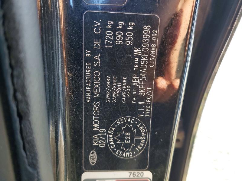 48050836 :رقم المزاد ، 3KPF54AD5KE093998 vin ، 2019 Kia Forte مزاد بيع