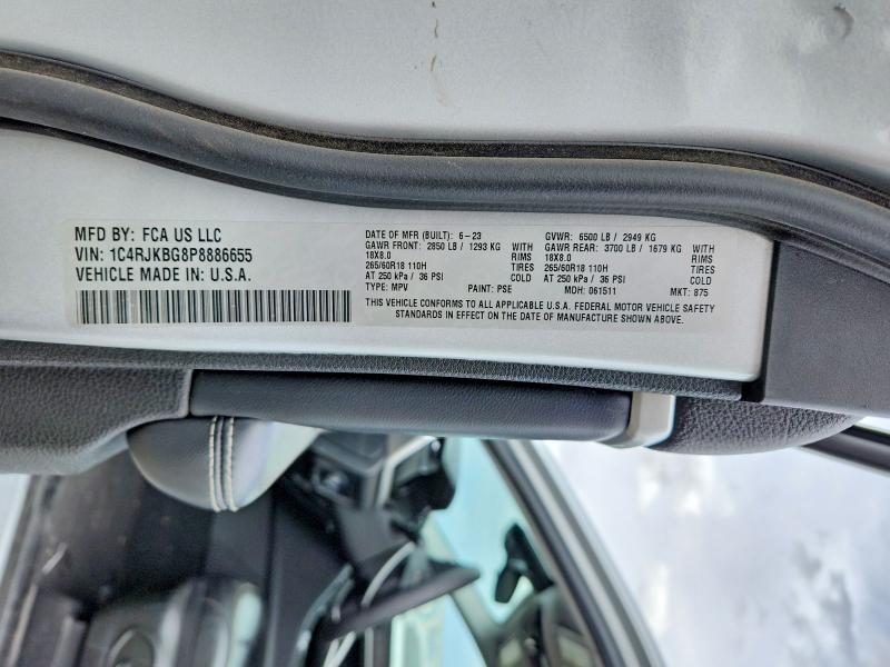 Продажа на аукционе авто 2023 Jeep Grand Cherokee, vin: 1C4RJKBG8P8886655, номер лота: 49792646