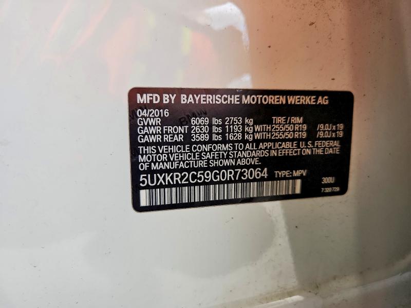 Aukcja sprzedaży 2016 Bmw X5, vin: 5UXKR2C59G0R73064, numer aukcji: 48226466