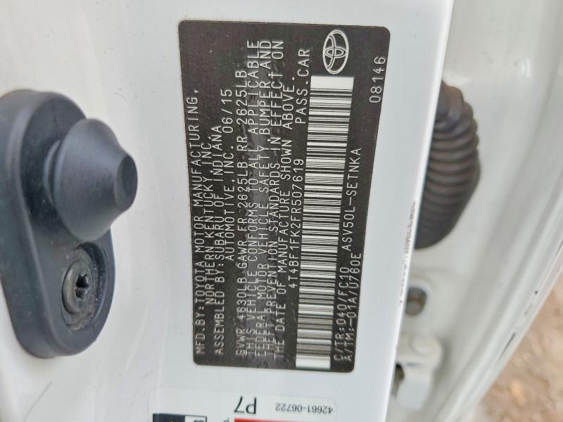 Auction sale of the 2015 Toyota Camry, vin: 4T4BF1FK2FR507619, lot number: 49615586