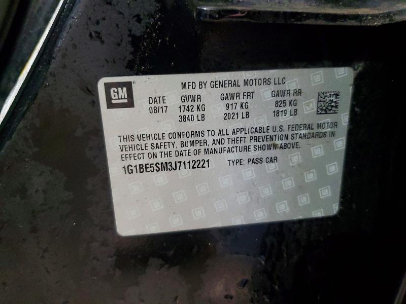 Продаж на аукціоні авто 2018 Chevrolet Cruze, vin: 1G1BE5SM3J7112221, номер лоту: 48988276