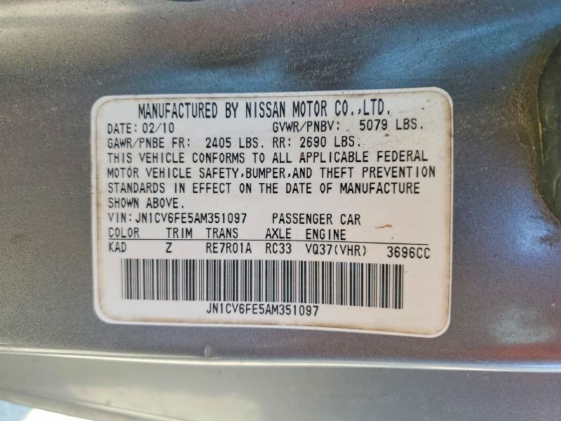 Aukcja sprzedaży 2010 Infiniti G37 Convertible, vin: JN1CV6FE5AM351097, numer aukcji: 49927056