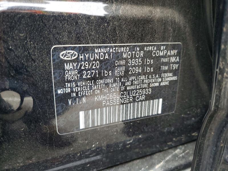 49022026 :رقم المزاد ، KMHC65LC2LU225933 vin ، 2020 Hyundai Ioniq Hybrid مزاد بيع