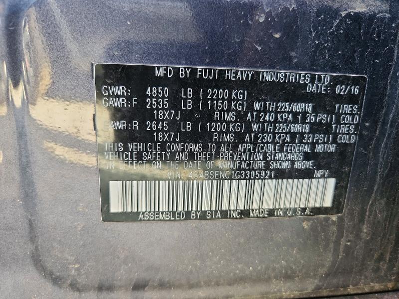 Продаж на аукціоні авто 2016 Subaru Outback, vin: 4S4BSENC1G3305921, номер лоту: 48685186