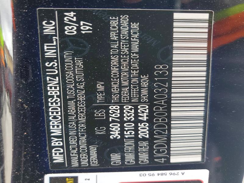 Aukcja sprzedaży 2024 Mercedes-benz Eqs Suv, vin: 4JGDM2DB0RA032138, numer aukcji: 51262946
