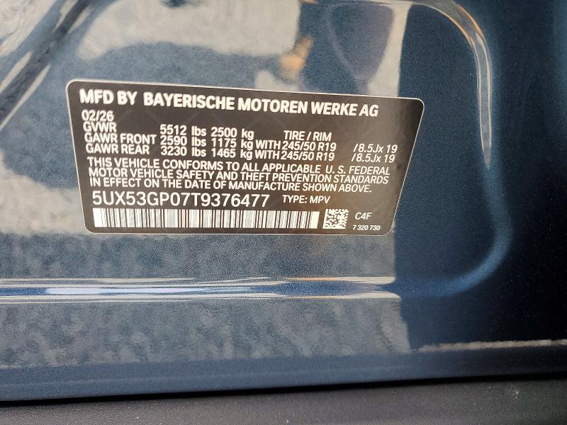 Продажа на аукционе авто 2026 Bmw X3, vin: 5UX53GP07T9376477, номер лота: 49793476