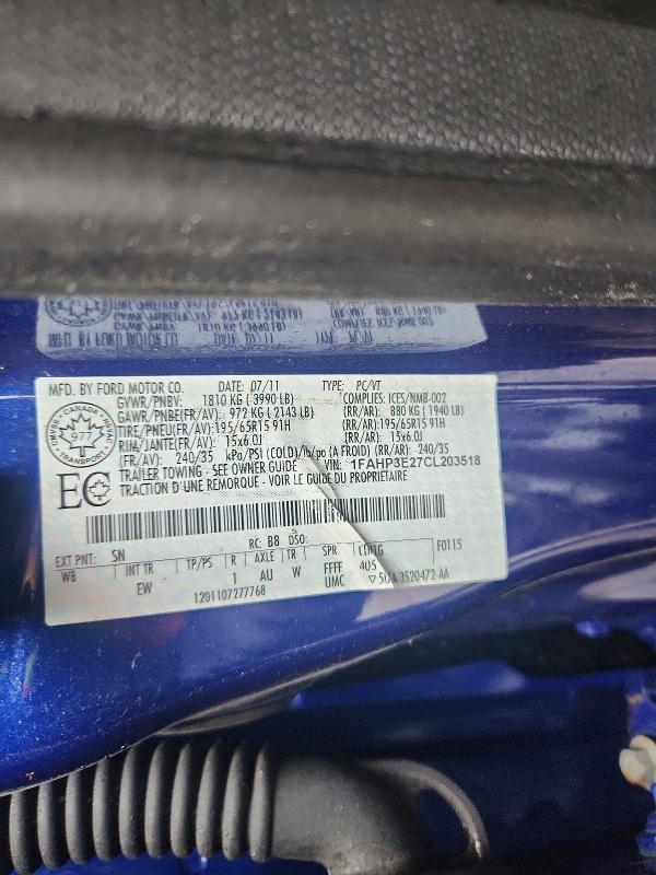 49557506 :رقم المزاد ، 1FAHP3E27CL203518 vin ، 2012 Ford Focus مزاد بيع