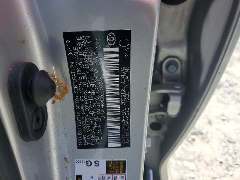 51200256 :رقم المزاد ، JTDEPRAE0LJ027665 vin ، 2020 Toyota Corolla مزاد بيع