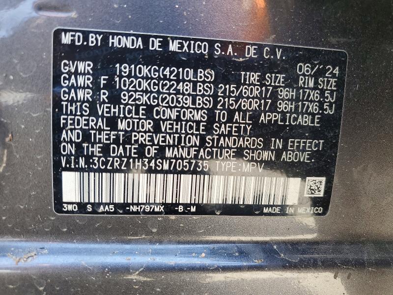 Aukcja sprzedaży 2025 Honda Hr-v, vin: 3CZRZ1H34SM705735, numer aukcji: 49953666