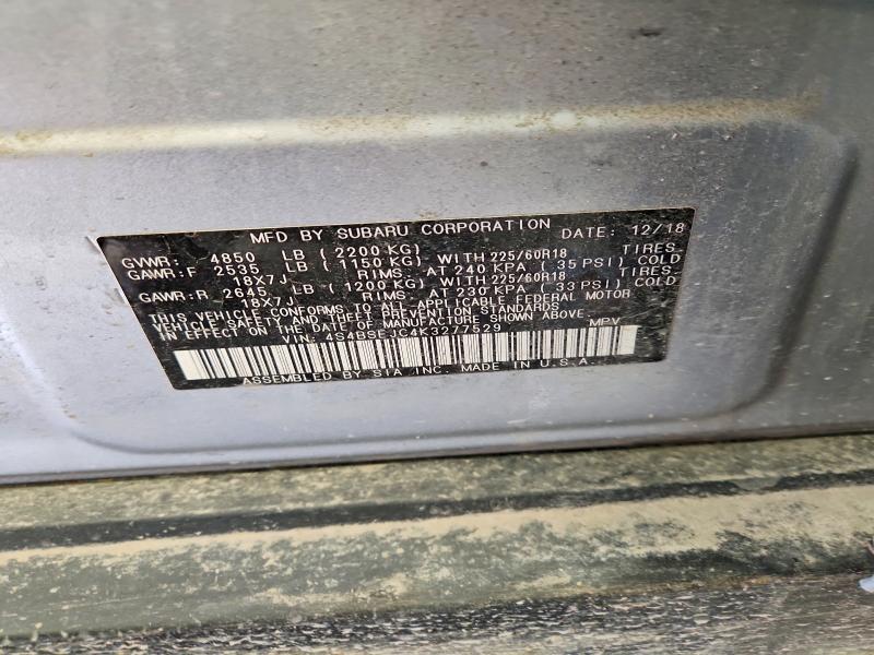 Aukcja sprzedaży 2019 Subaru Outback, vin: 4S4BSEJC4K3277529, numer aukcji: 49620016
