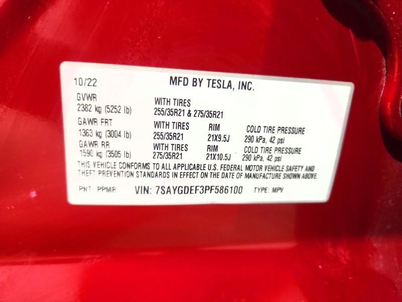 Aukcja sprzedaży 2023 Tesla Model Y, vin: 7SAYGDEF3PF586100, numer aukcji: 50137796