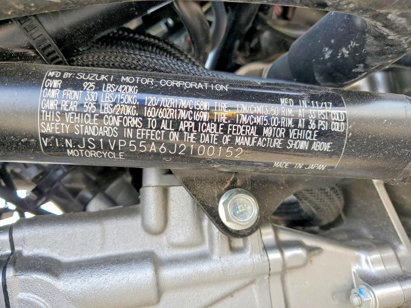 2018 Suzuki Sv650 მანქანა იყიდება აუქციონზე, vin: JS1VP55A6J2100152, აუქციონის ნომერი: 51147696