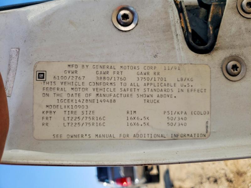Aukcja sprzedaży 1992 Chevrolet Gmt-400, vin: 1GCEK14Z8NE149488, numer aukcji: 51065816