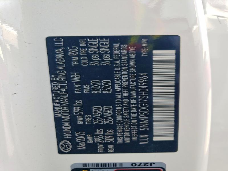 50918696 :رقم المزاد ، 5NMP5DG17SH049964 vin ، 2025 Hyundai Santa Fe مزاد بيع