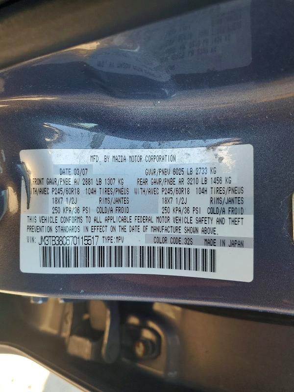 Aukcja sprzedaży 2007 Mazda Cx-9, vin: JM3TB38C670115517, numer aukcji: 48954186