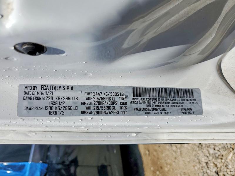 49749526 :رقم المزاد ، ZFBHRFAB2M6V75900 vin ، 2021 Ram Promaster City مزاد بيع