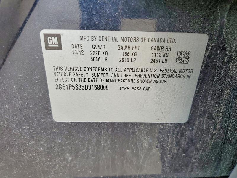48153896 :رقم المزاد ، 2G61P5S35D9158000 vin ، 2013 Cadillac Xts مزاد بيع
