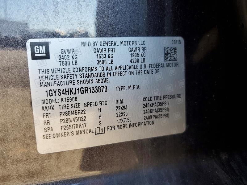 Aukcja sprzedaży 2016 Cadillac Escalade, vin: 1GYS4HKJ1GR133870, numer aukcji: 48467546
