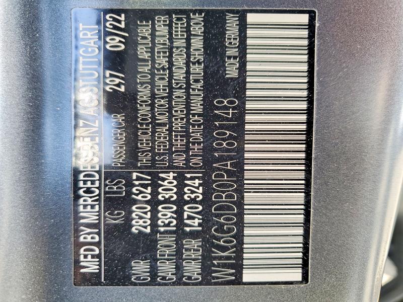 Aukcja sprzedaży 2023 Mercedes-benz S, vin: W1K6G6DB0PA189148, numer aukcji: 51127766