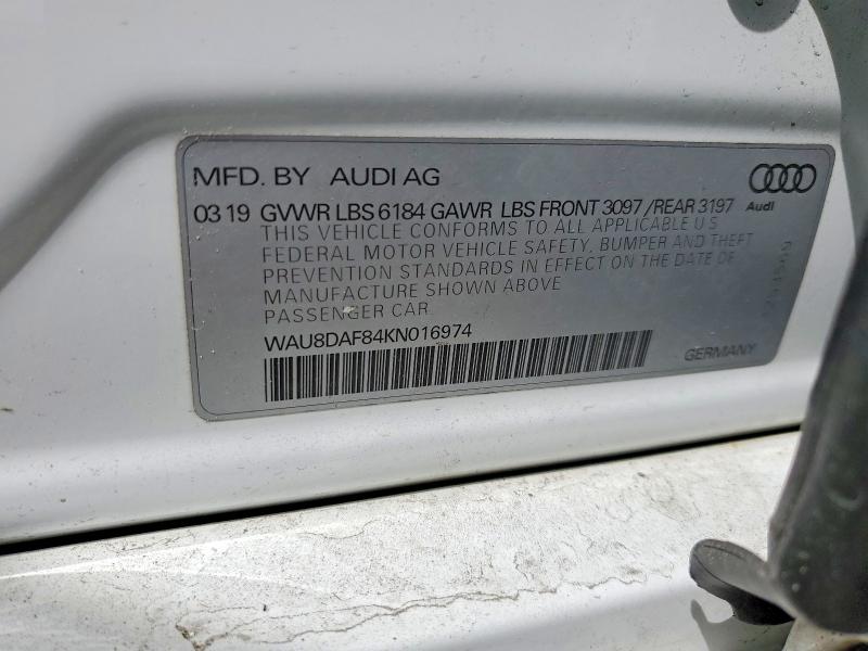 Aukcja sprzedaży 2019 Audi A8, vin: WAU8DAF84KN016974, numer aukcji: 51604456
