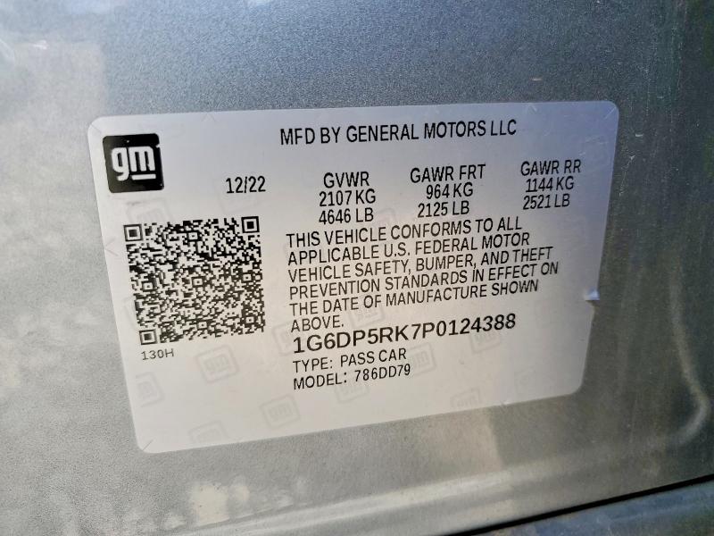 Auction sale of the 2023 Cadillac Ct5, vin: 1G6DP5RK7P0124388, lot number: 49653726