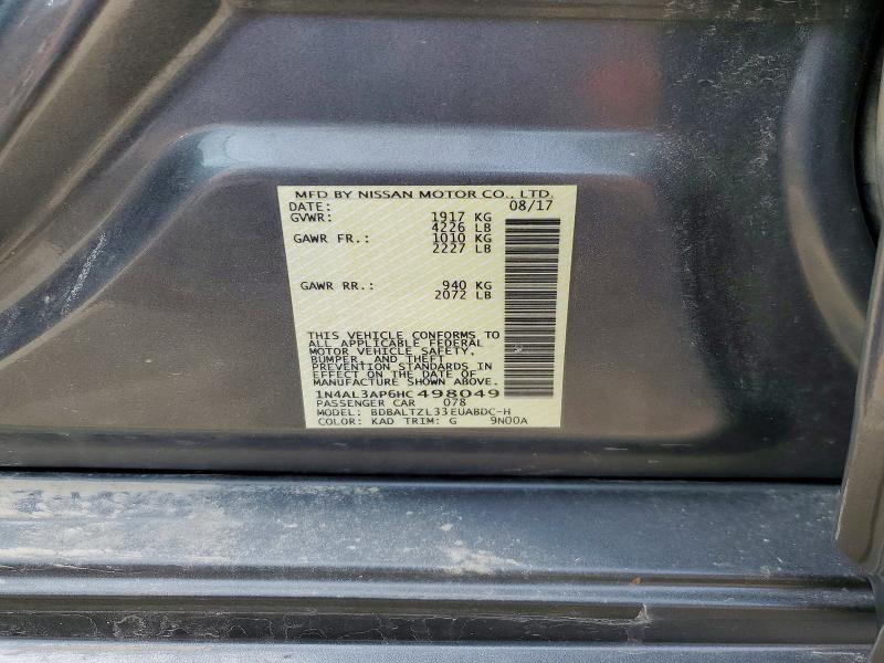 Продажа на аукционе авто 2017 Nissan Altima, vin: 1N4AL3AP6HC498049, номер лота: 51472936