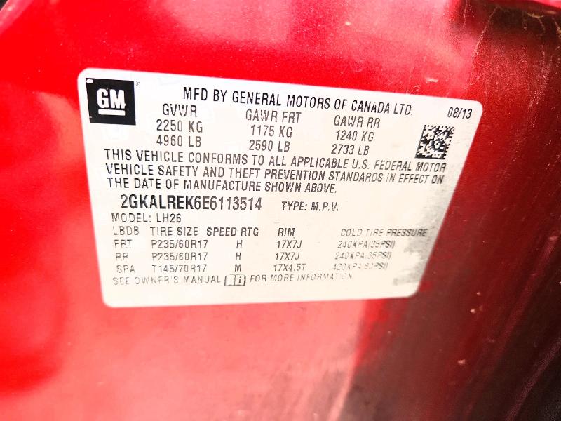 Продажа на аукционе авто 2014 Gmc Terrain, vin: 2GKALREK6E6113514, номер лота: 49294406