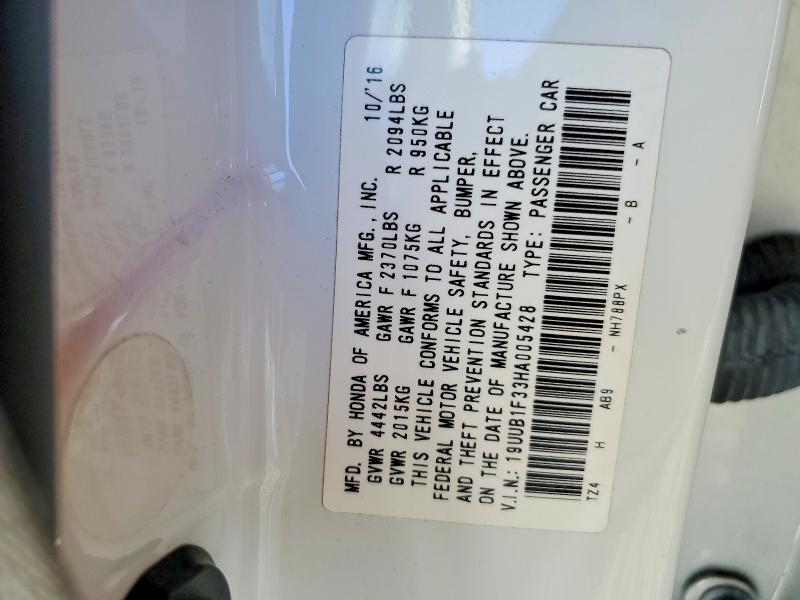 Auction sale of the 2017 Acura Tlx, vin: 19UUB1F33HA005428, lot number: 51004116