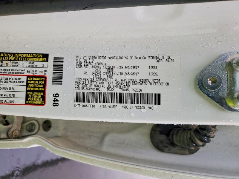 50561586 :رقم المزاد ، 3TMLB5JN7RM014051 vin ، 2024 Toyota Tacoma مزاد بيع