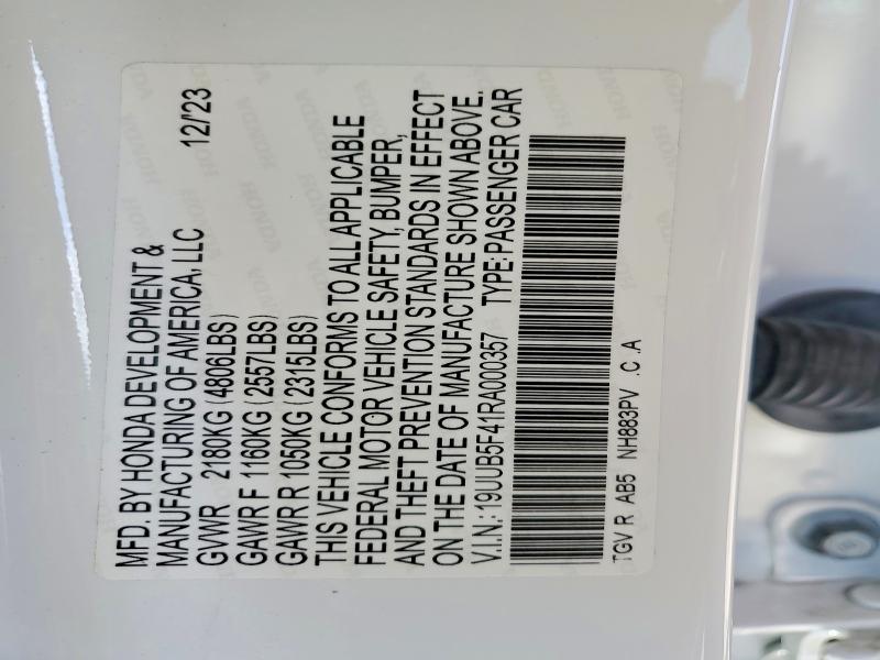 50416696 :رقم المزاد ، 19UUB5F41RA000357 vin ، 2024 Acura Tlx مزاد بيع