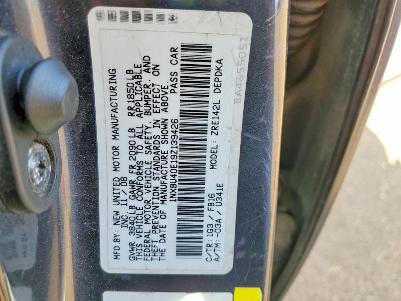 Aukcja sprzedaży 2009 Toyota Corolla, vin: 1NXBU40E19Z139426, numer aukcji: 49091456
