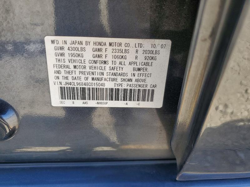 Aukcja sprzedaży 2008 Acura Tsx, vin: JH4CL96848C015048, numer aukcji: 48698056
