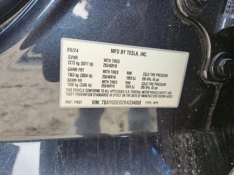 Продажа на аукционе авто 2024 Tesla Model Y, vin: 7SAYGDED2RA334658, номер лота: 51403626